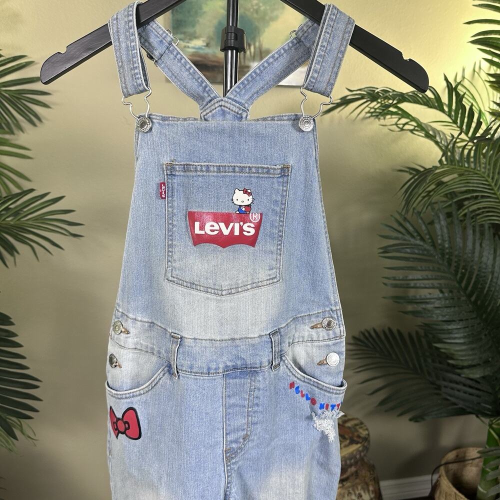 Levis Youth Girls 14 Hello Kitty Overalls Stretch